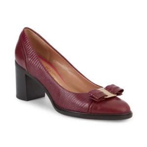 Salvatore Ferragamo Fedina Embossed Leather Pumps